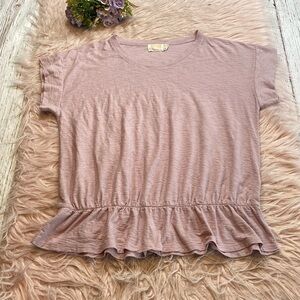 Nation LTD Peplum Pink Short Sleeve Tee sz S